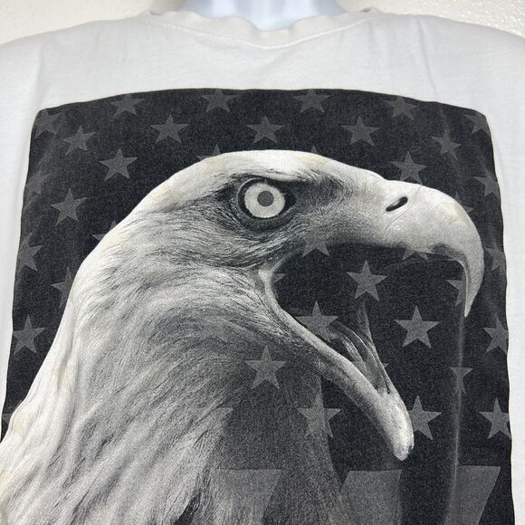 Nike Shirt Men Large White Athletic Cut American Eagle Patriotic Graphic Tee - Picture 9 of 14